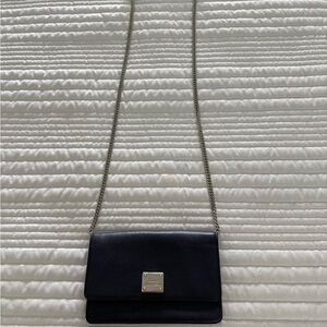 Ralph Lauren Navy Blue Crossbody Bag with Silver Chain